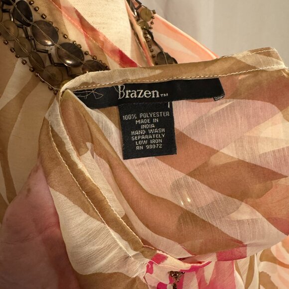 Nordstrom Brazen Rainbow Zebra Swim Caftan Coverup with Metallic Accents - Picture 4 of 7